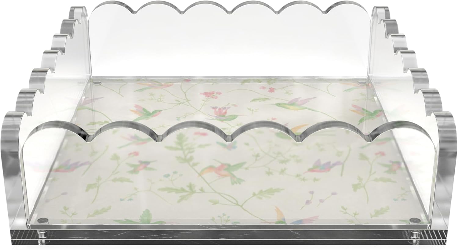8 x 8 Scalloped Acrylic Tray with Magnetic Mat