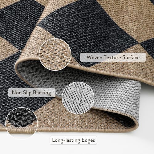 Lahome Checkered Jute 3x5 Outdoor Rug