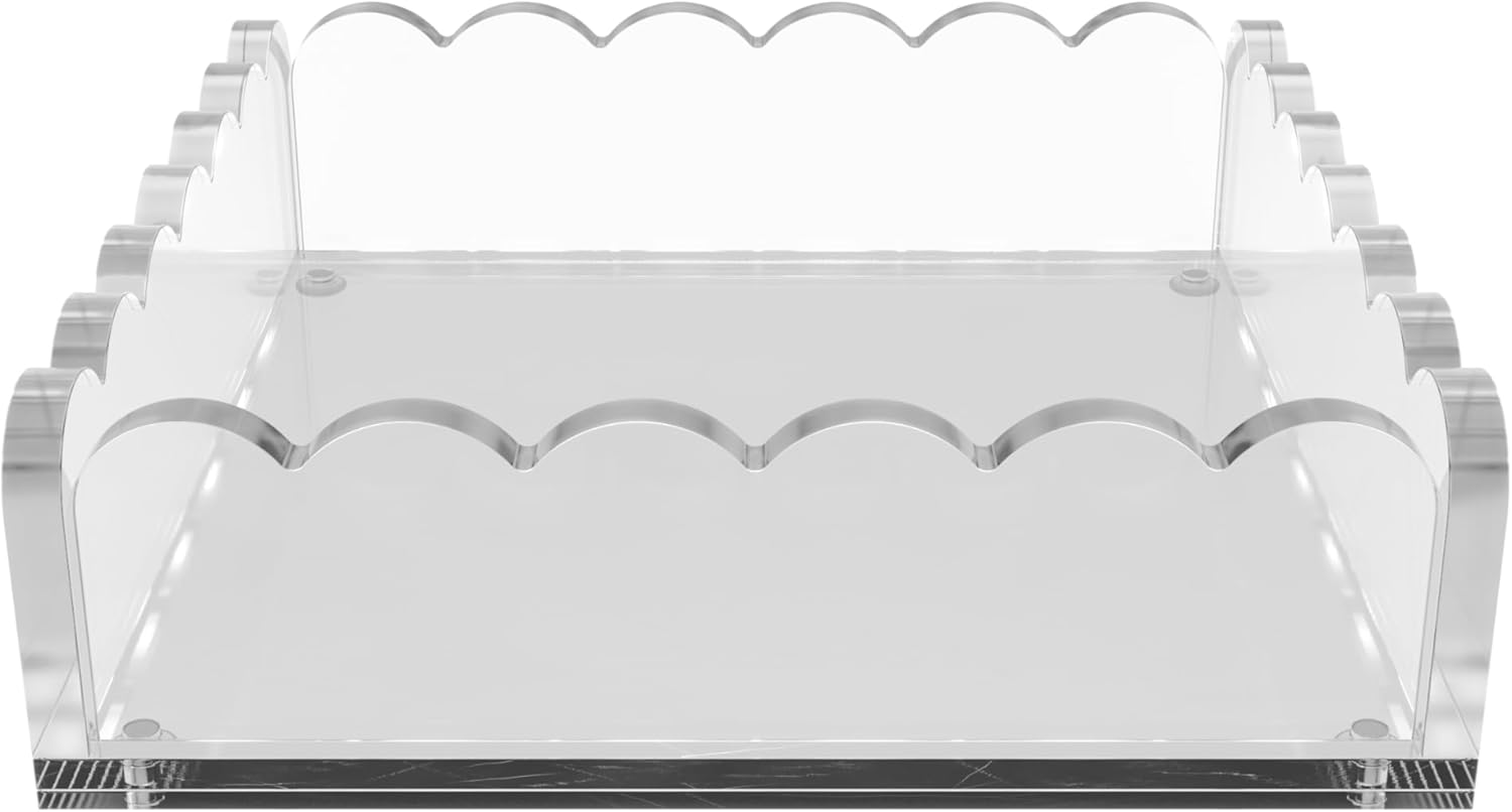 8 x 8 Scalloped Acrylic Tray with Magnetic Mat