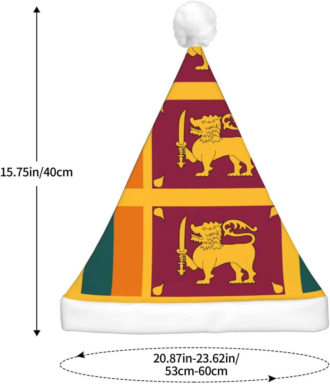 Sri Lanka Flag Print Christmas Hat with LED Light