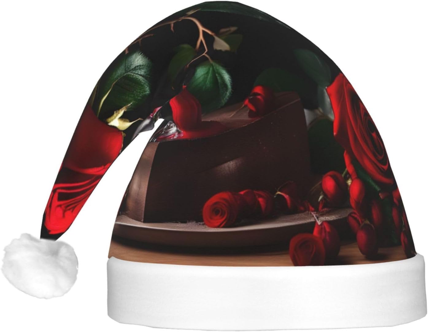 Red Rose And Wine Decor Led Christmas Hat Unisex Beanie