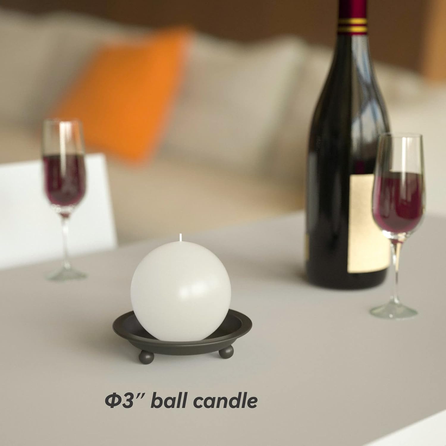 Matte Black Iron Candle Plates Set of 2