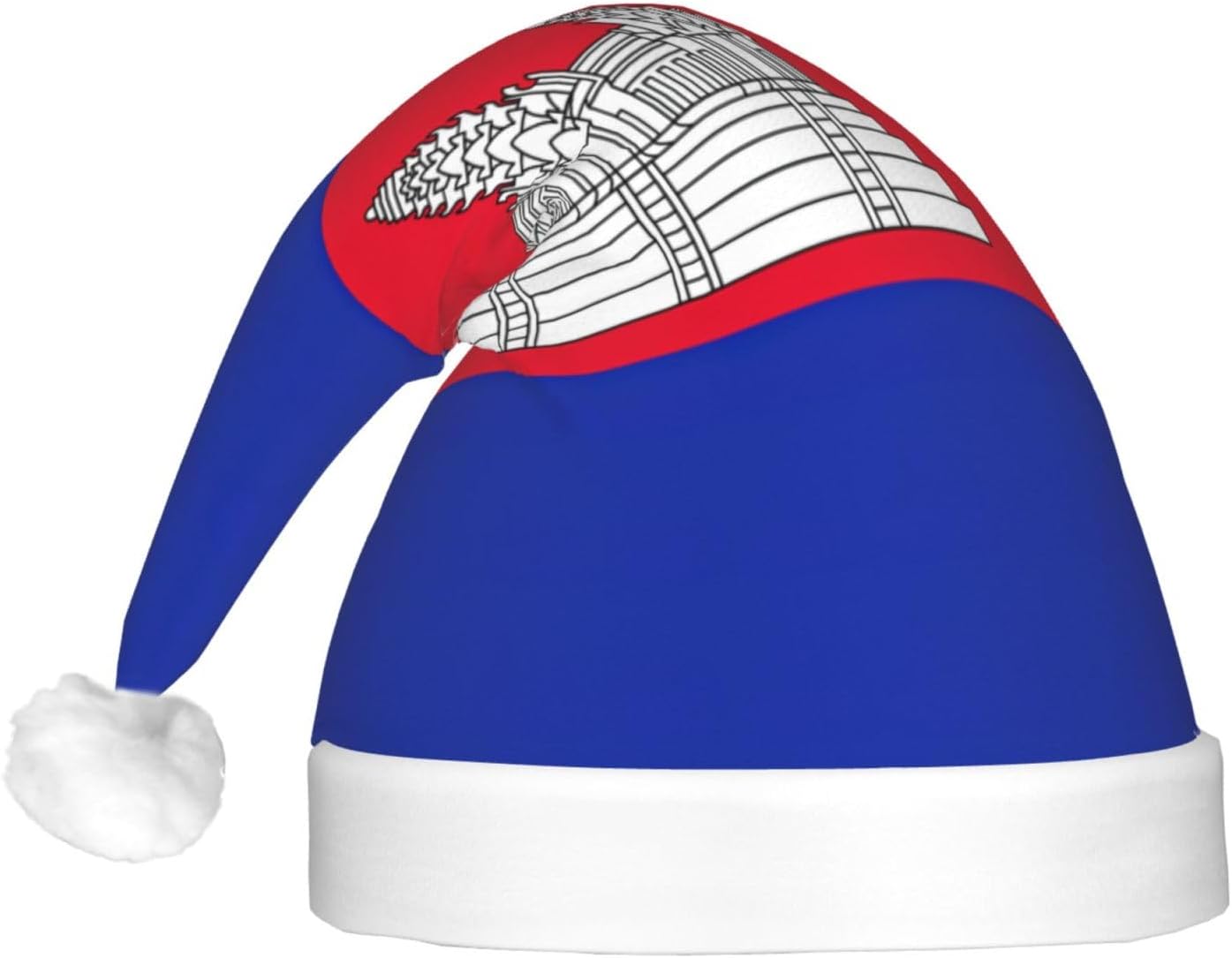 Cambodia Flag Christmas Hat with LED Lights