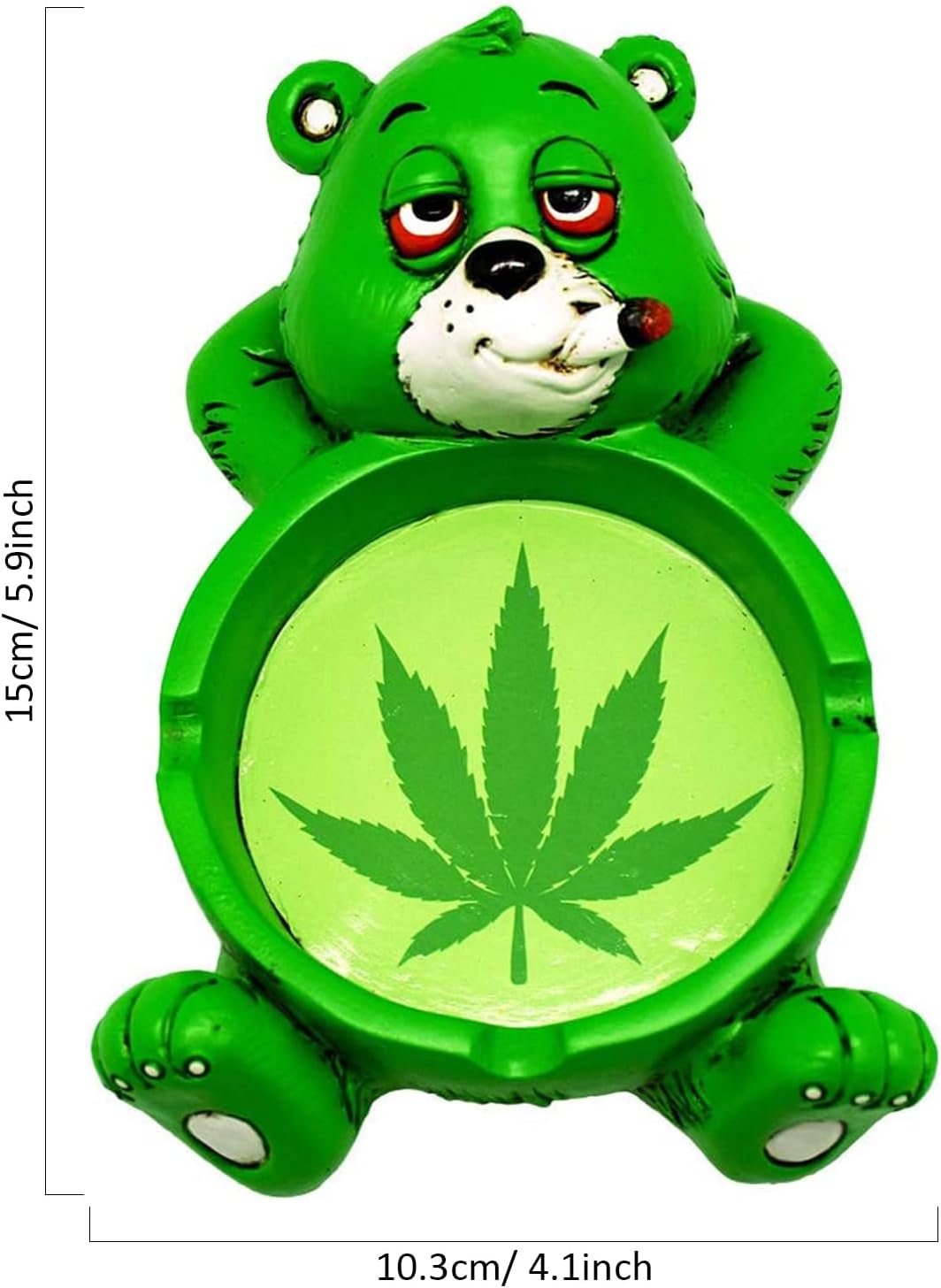 Cool Stoner Bear Ashtray - 4x6 Inches