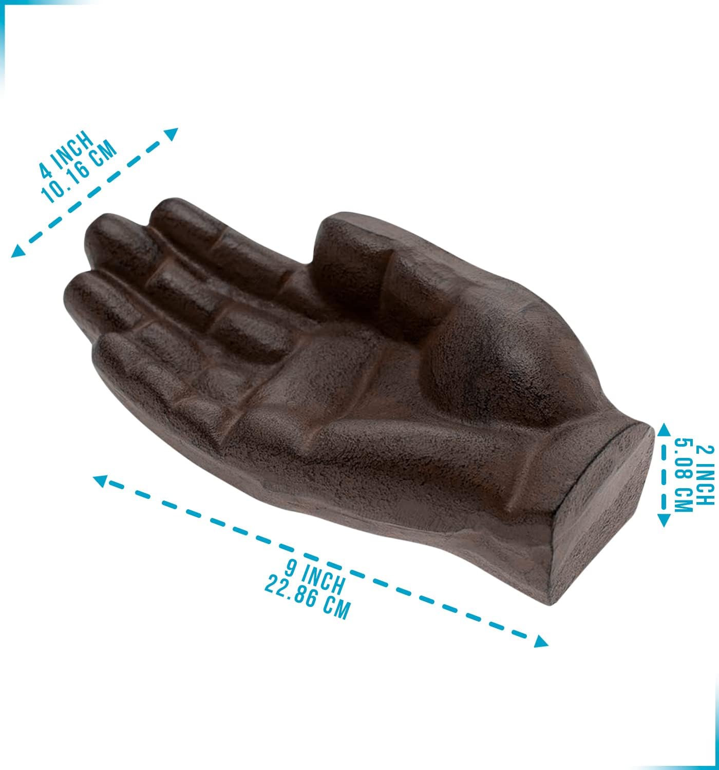 Cast Iron Cigar Ashtray Hand-Shaped - Rustic Decorative Tray