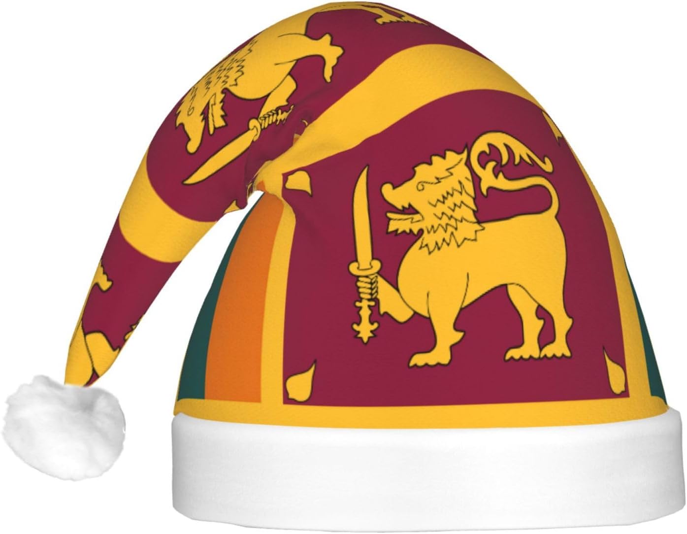 Sri Lanka Flag Print Christmas Hat with LED Light