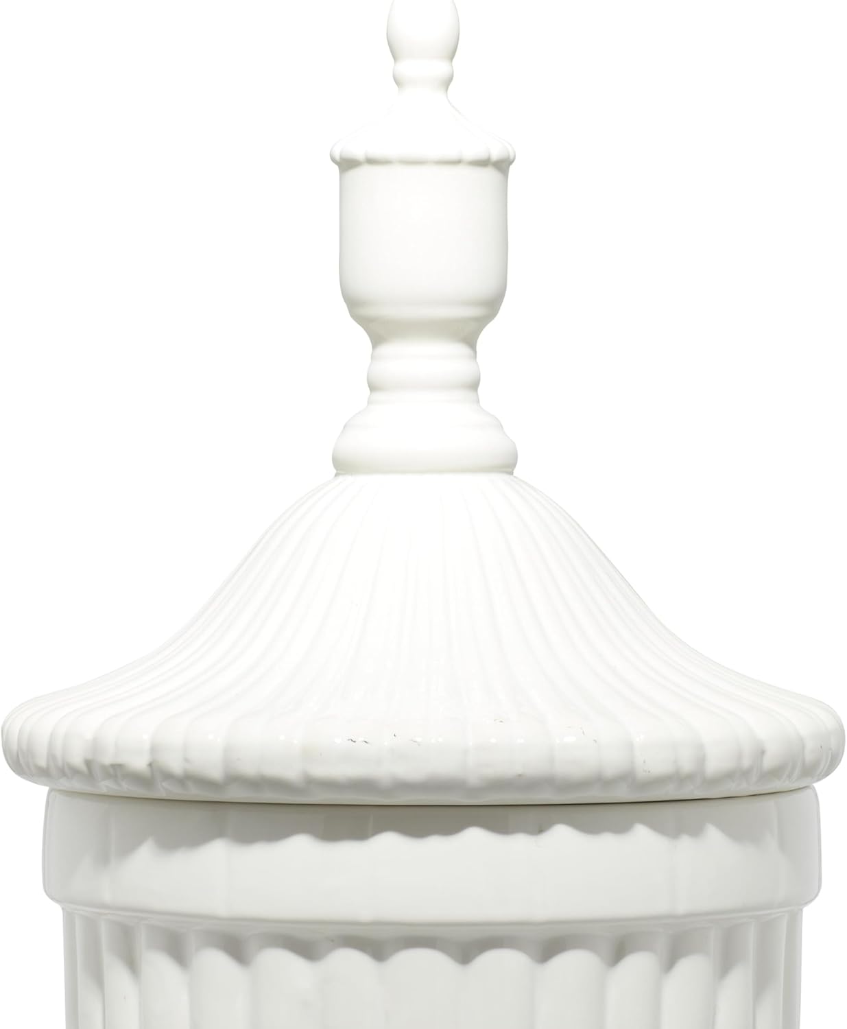 Deco 79 White Ceramic Decorative Urn Jar with Lid