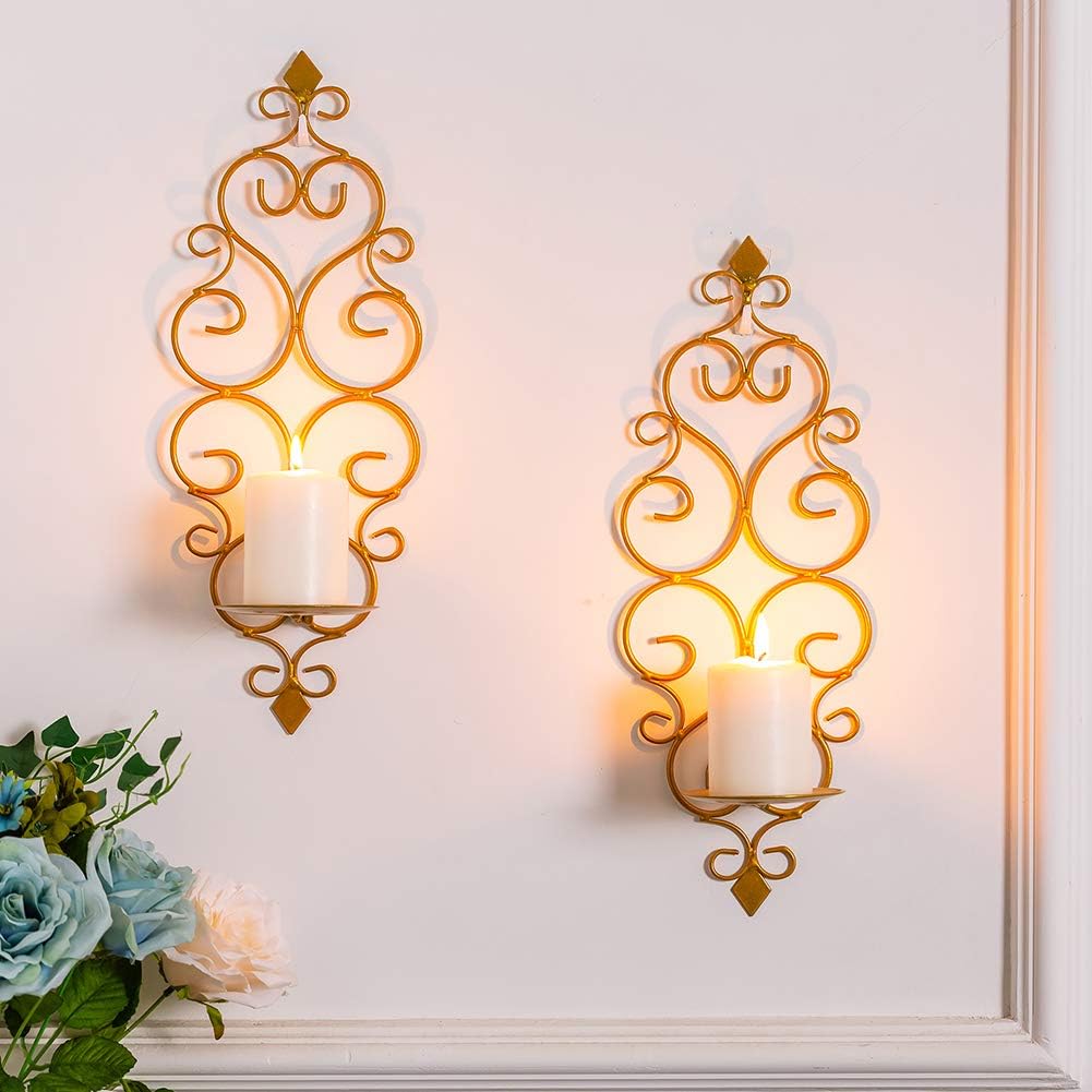 Sziqiqi Candle Sconces Wall Decor Set of 2