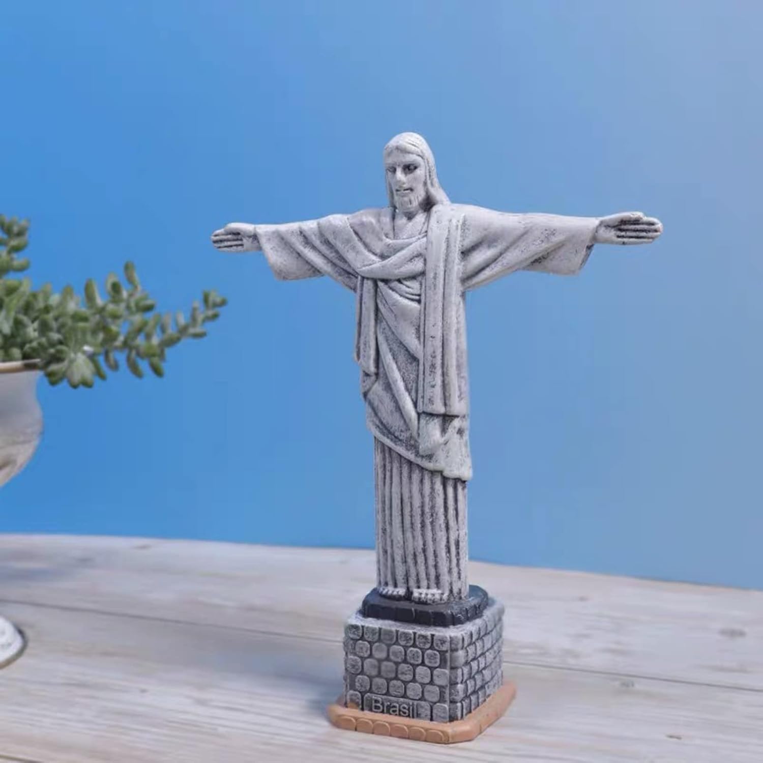 Funny Art Statue Sculpture - Christ The Redeemer Miniature Resin Statue