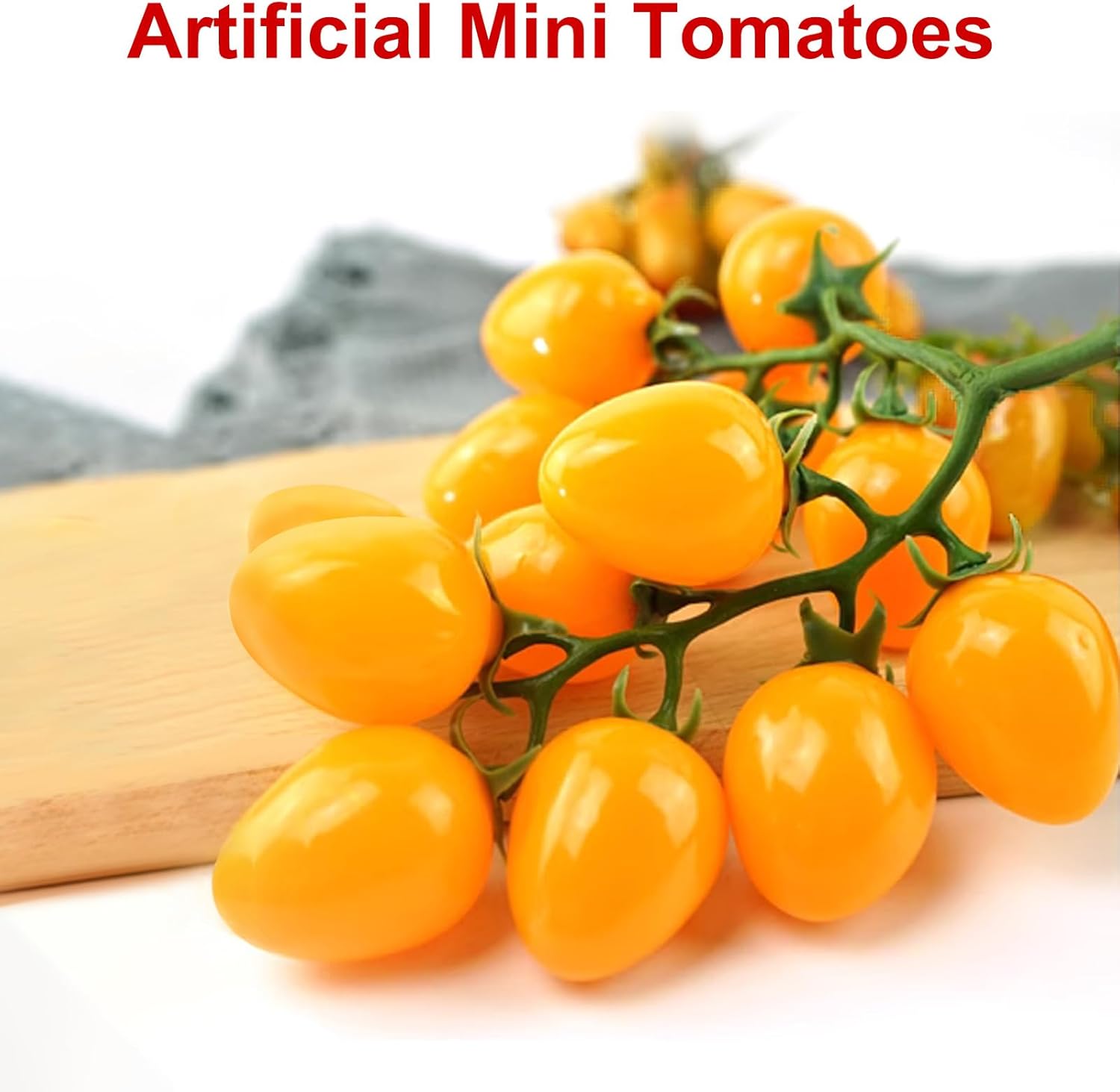 Lifelike Artificial Tomato String 2 Pack Yellow