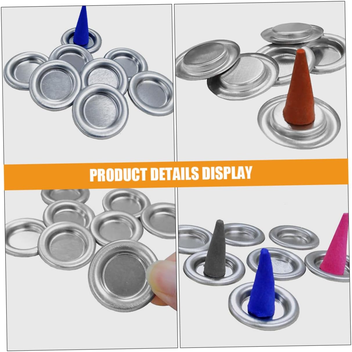 HOODANCOS 20PCS Alloy Incense Tray Candle Holder Decorative Burner Bowl