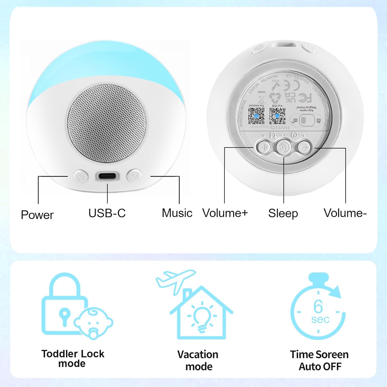 Homidy Alarm Clock for Kids with Night Light and Sound