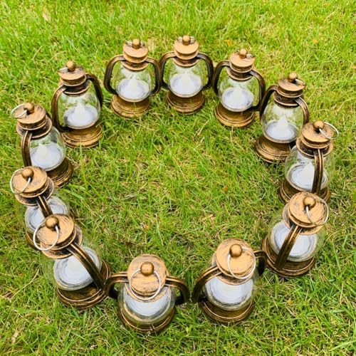 12 Pack Mini Decorative Candle Lanterns with LED Candles