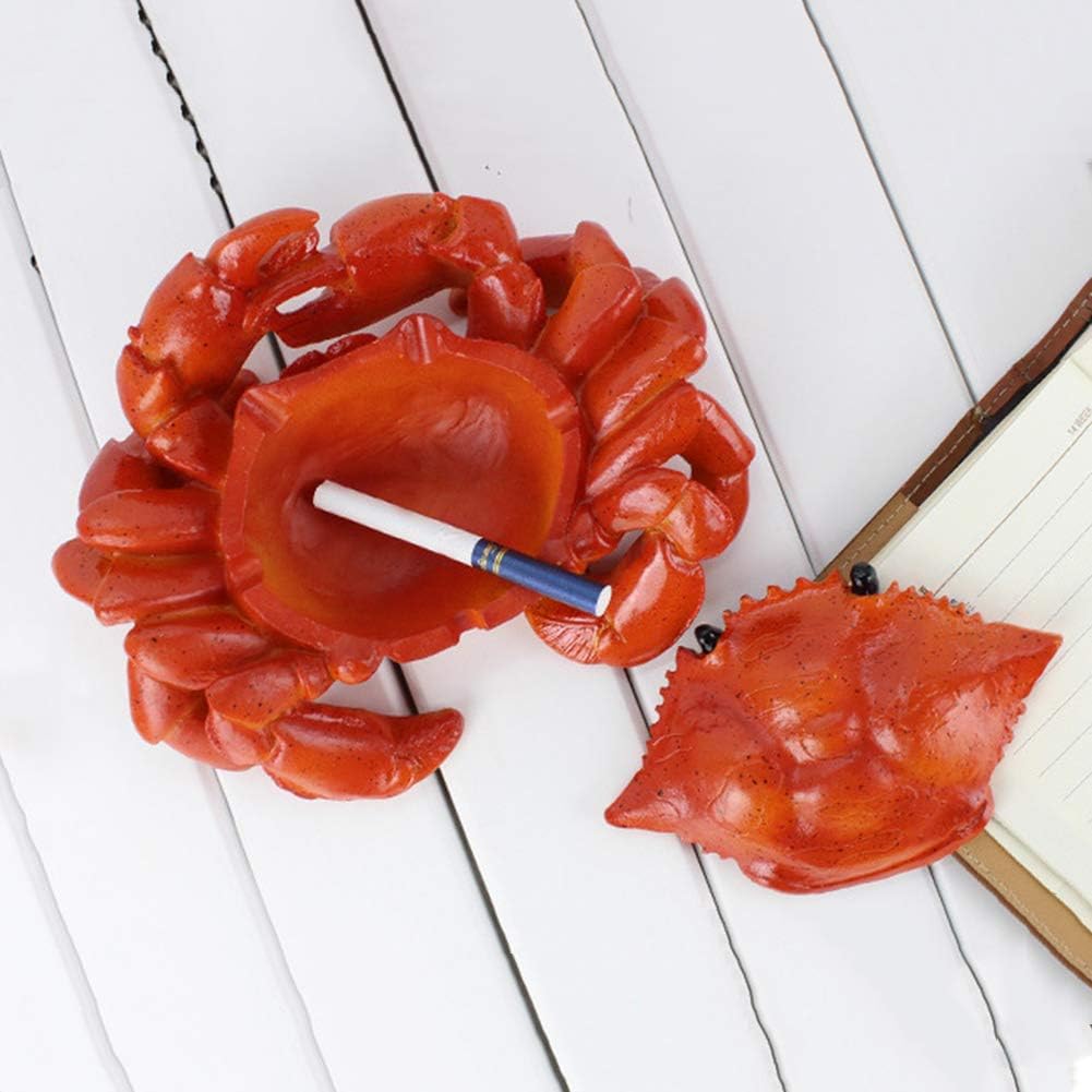 Resin Crab Shape Decorative Ashtray with Cover