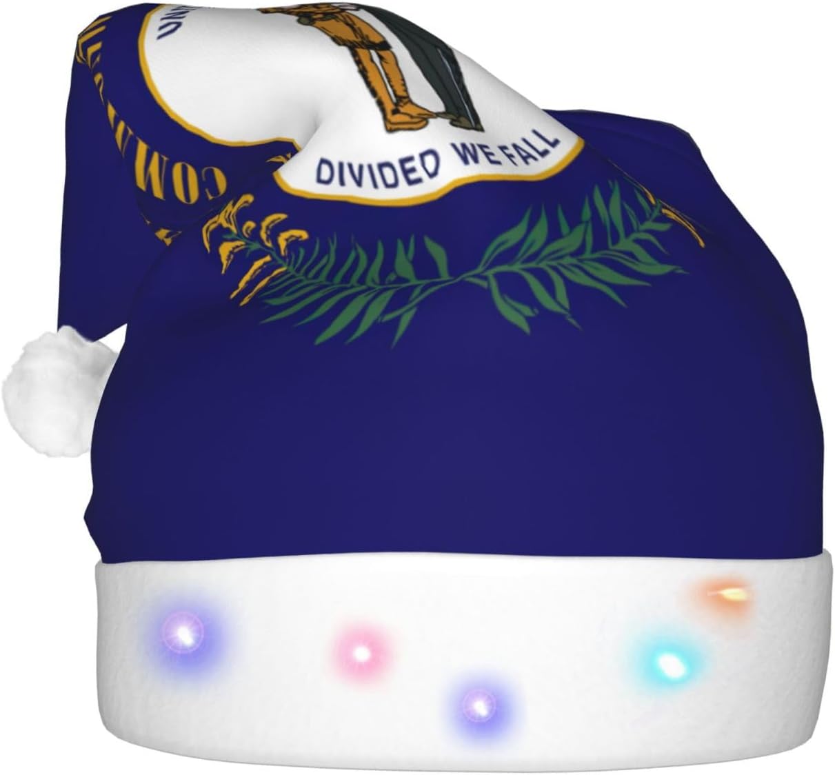 Kentucky State Flag Christmas Hat With LED Lights