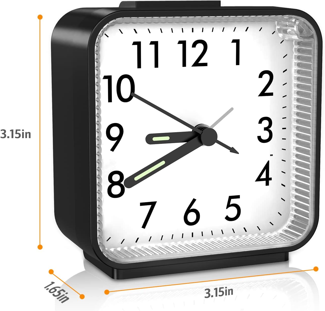 JXTZ Silent Alarm Clock with Night Light and Snooze