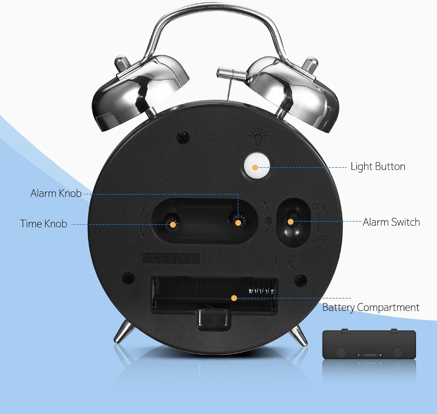 Super Loud Alarm Clock with Backlight and Silent Mode