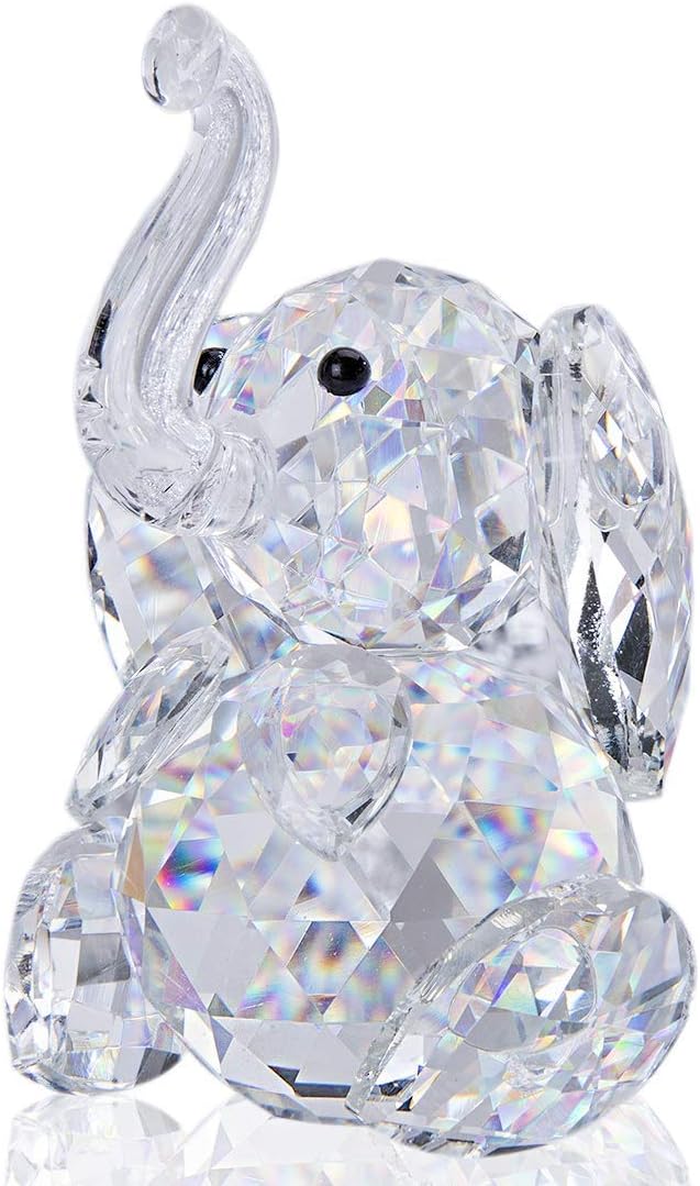 HD Crystal Elephant Figurine Statue