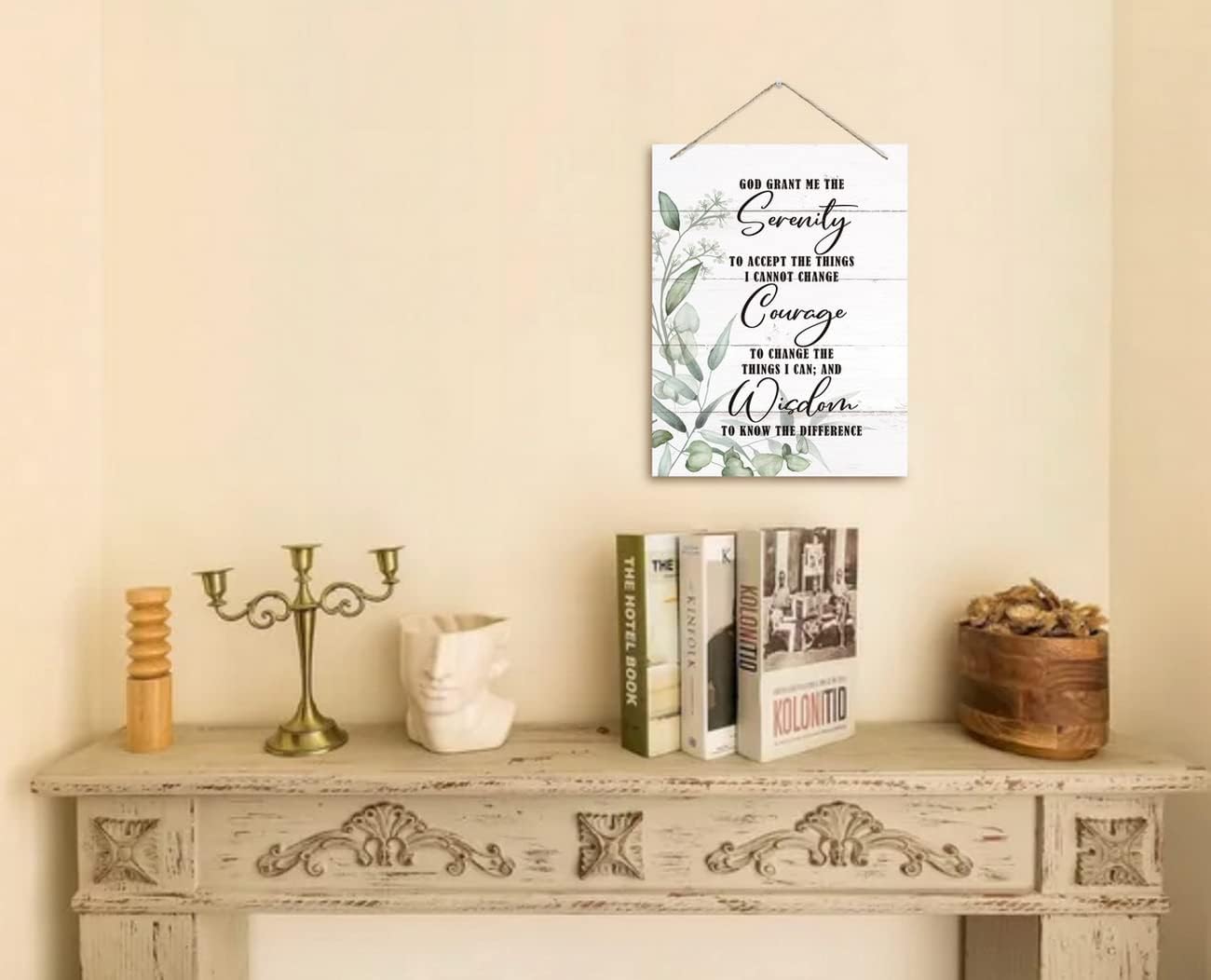 Serenity Prayer Wall Art Decor Sign Christian Scripture Wood Plaque