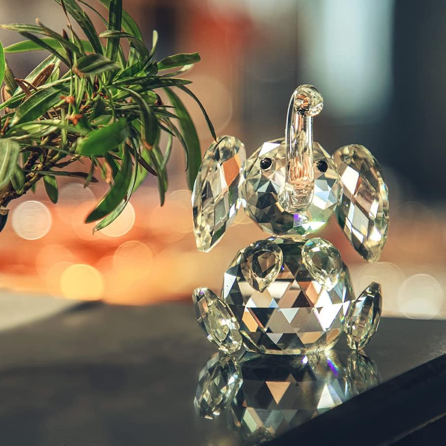 HD Crystal Elephant Figurine Statue