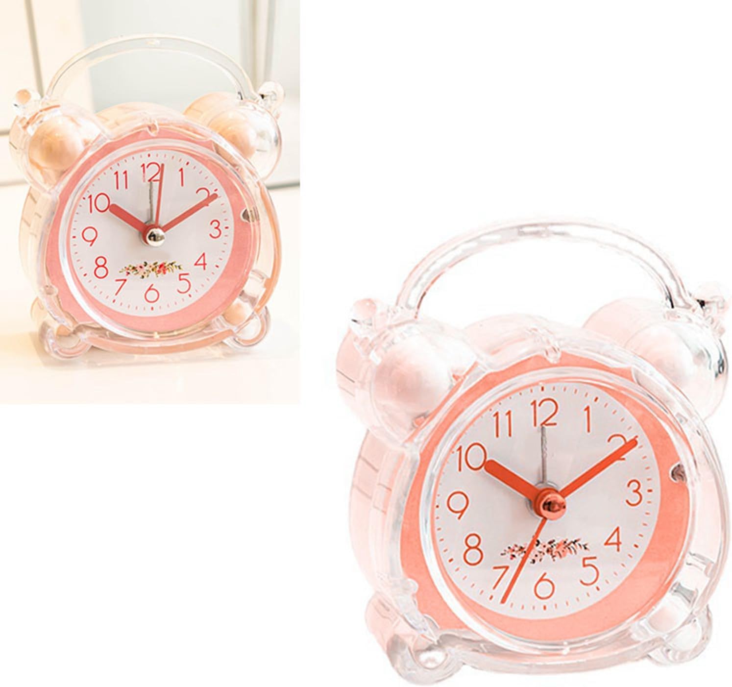 Loud Alarm Clock for Heavy Sleepers Pink ABS Design