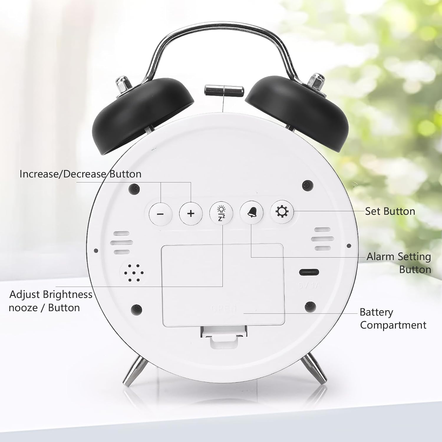 Super Loud Digital Alarm Clock with LED Display and Double Bell Sound