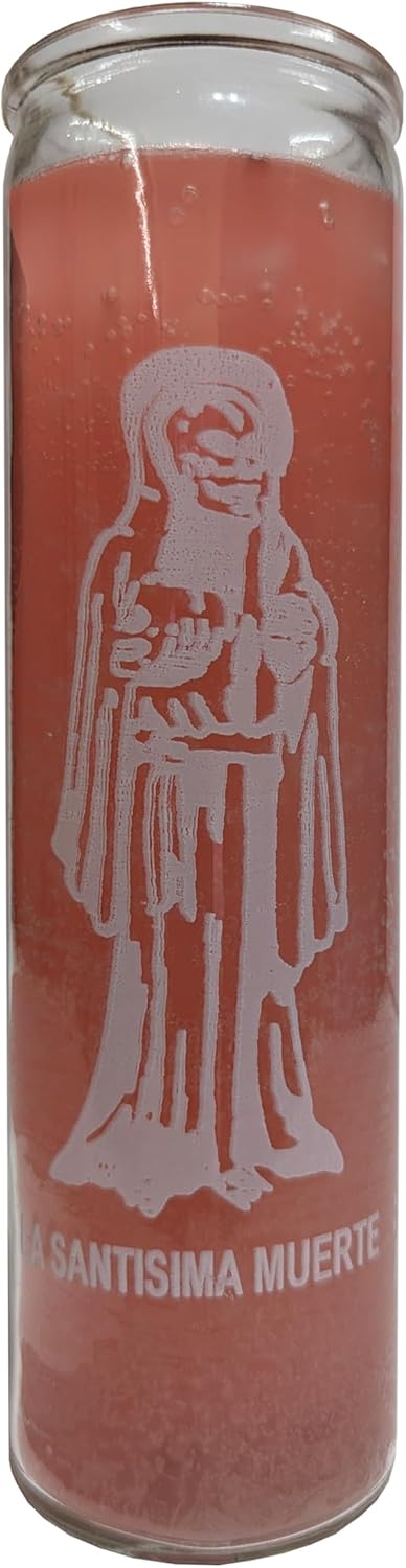 Generic La Santisima Muerte Pink Pillar Candle 1