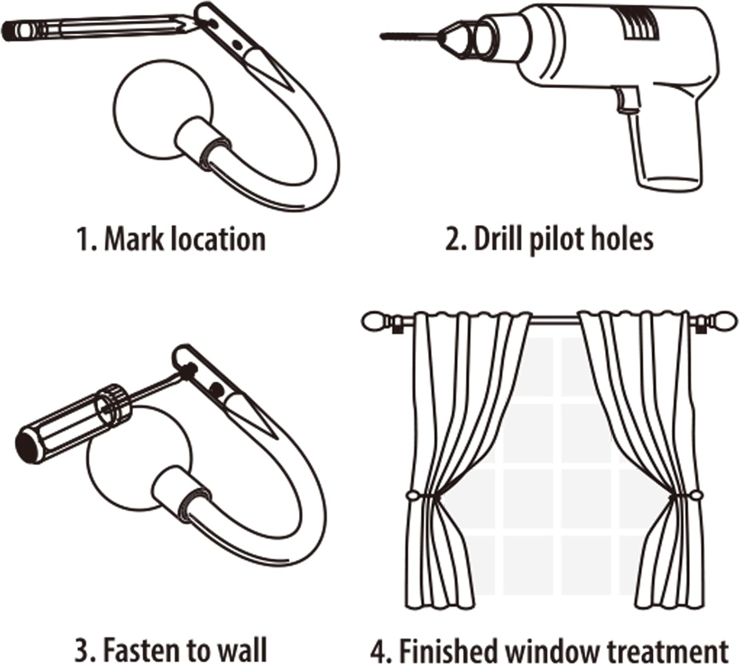 2Pack Curtain Holdbacks with Clear Crystal Balls and Metal Hooks