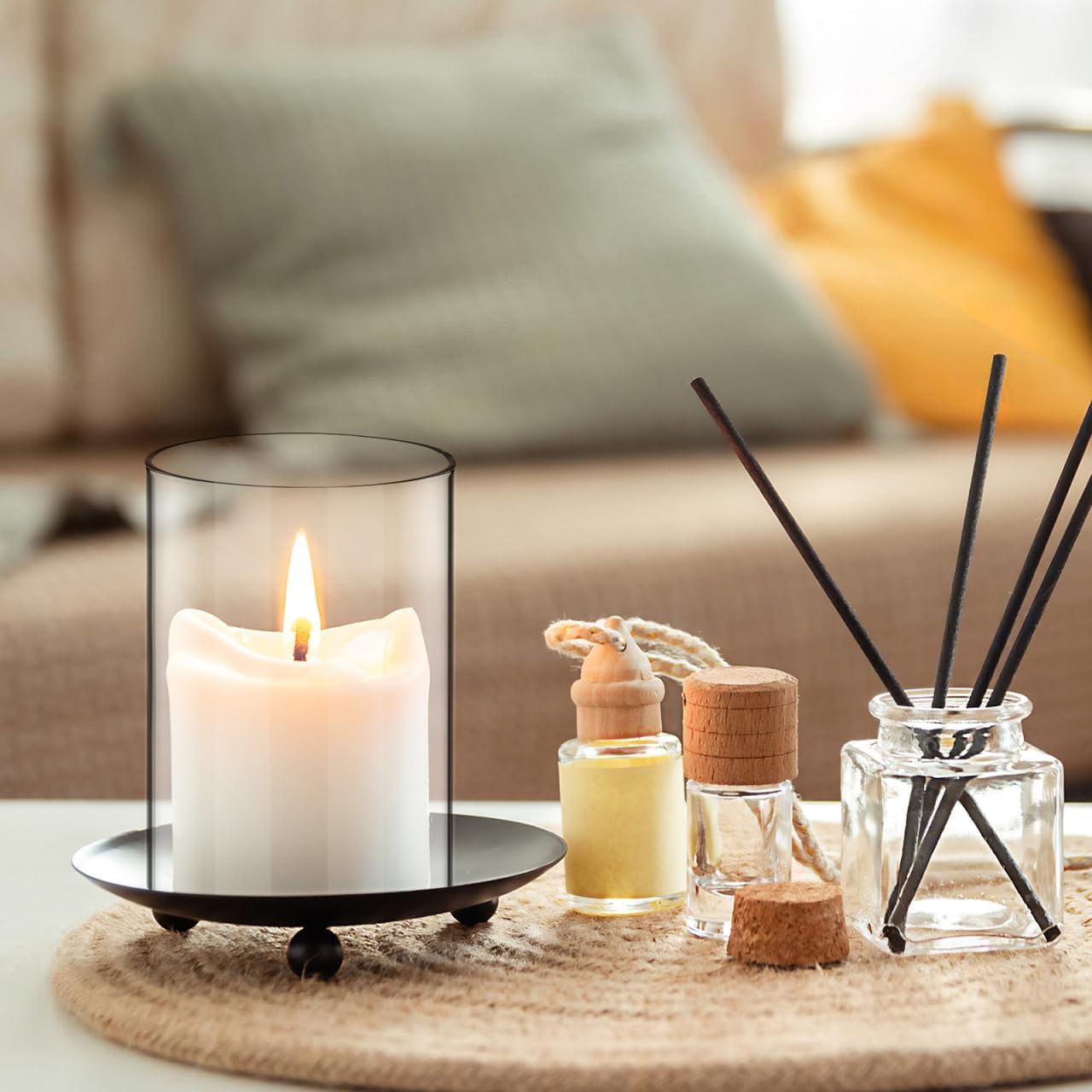 Holibanna Cylinder Vases 2pcs Candle Chimney Glass Holder