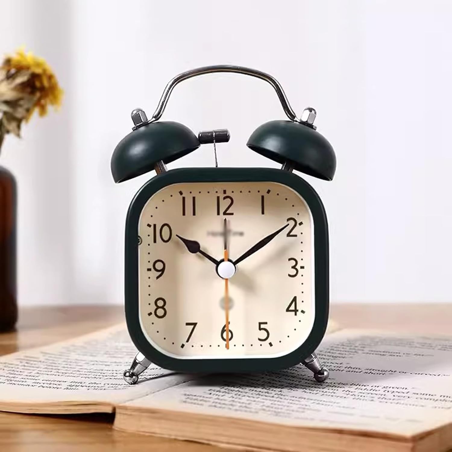 GRFIT Vintage Square Double Bell Alarm Clock