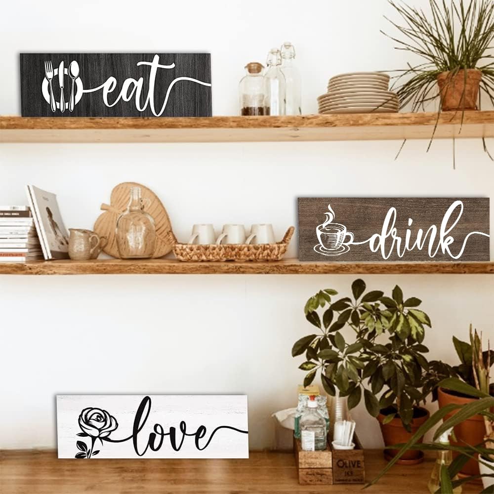 Creoate Kitchen Wall Decor Signs 3 Piece Set