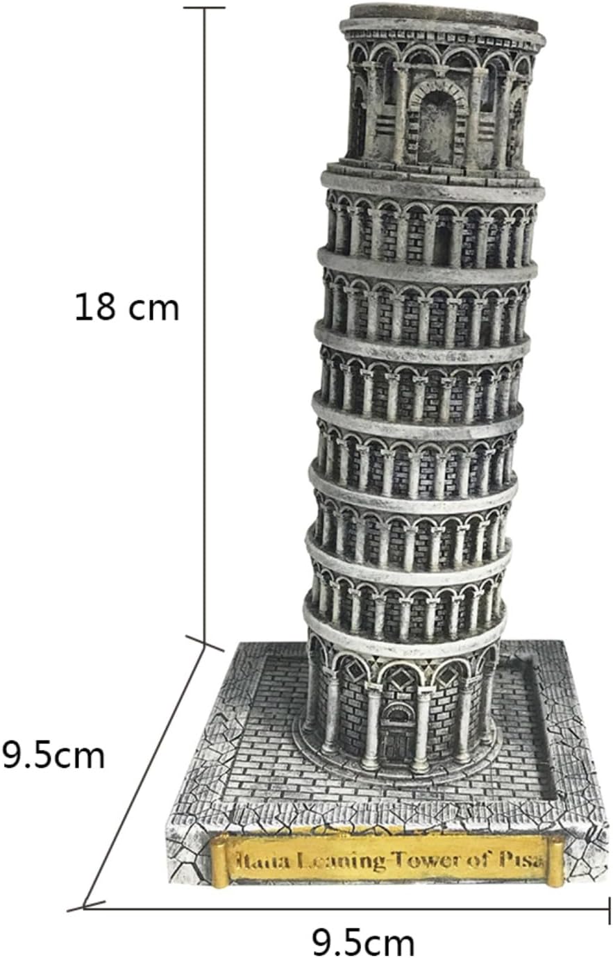 Italy Leaning Tower of Pisa Resin Statue - Gray