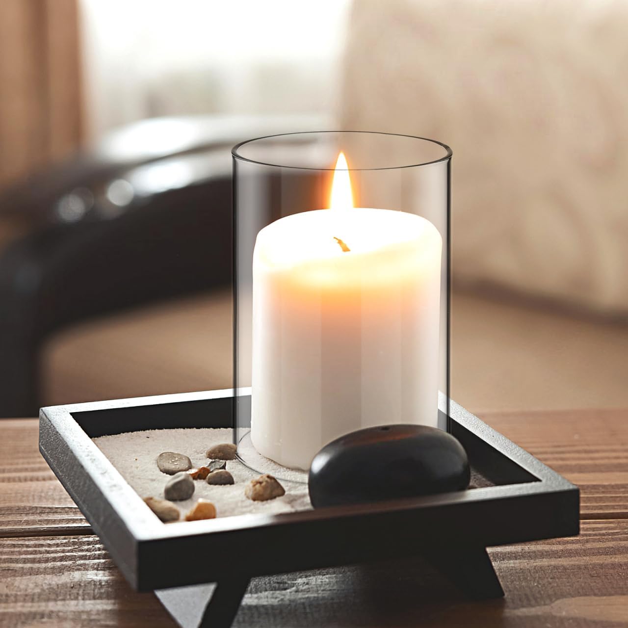 Holibanna Cylinder Vases 2pcs Candle Chimney Glass Holder