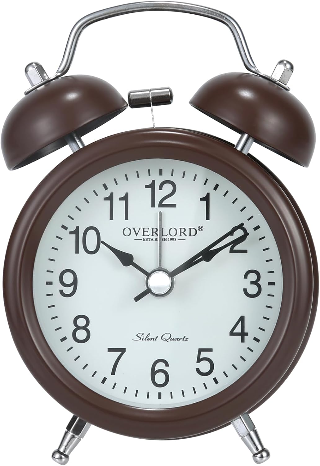 Professional Grade Metal Win Bell Alarm Clock with Silent Operation and Night Light