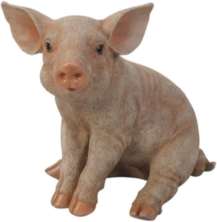 10 Inch Small Sitting Pig Outdoor Garden Statue