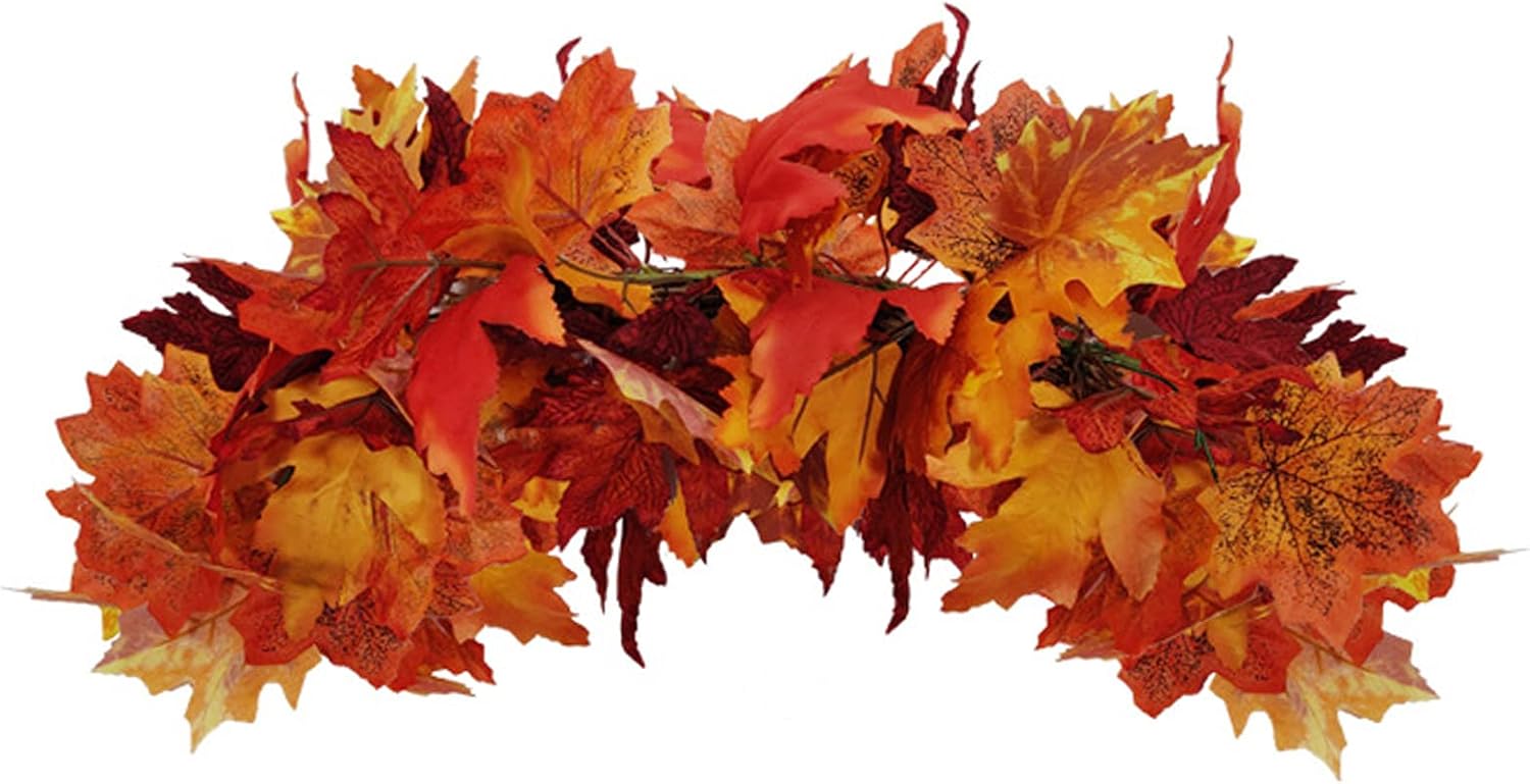 20 Inch Fall Swag Autumn Wreath with Maple Leaf