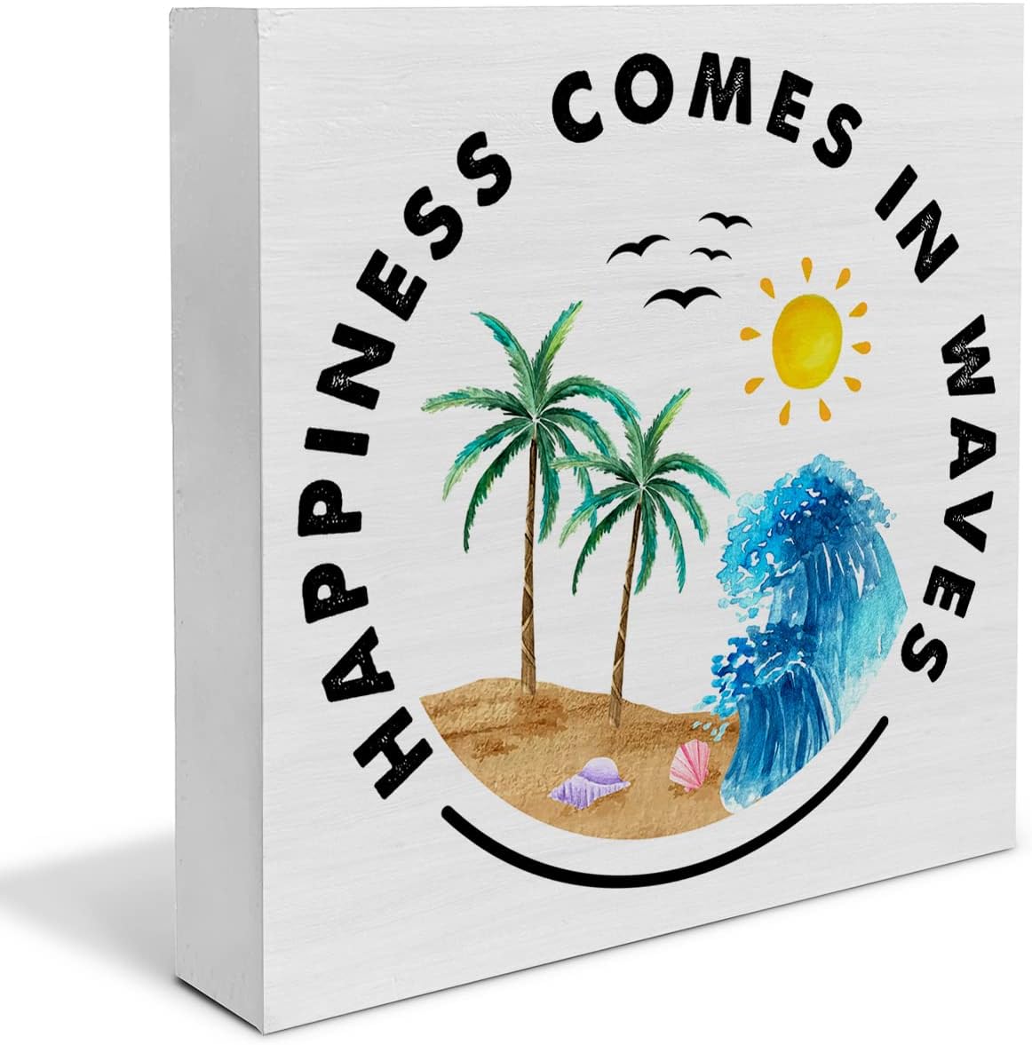 Rustic Beach Wood Box Sign for Home Decor