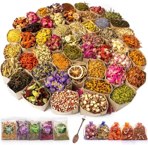 50 Bags Dried Flowers for DIY Crafts and Witchcraft