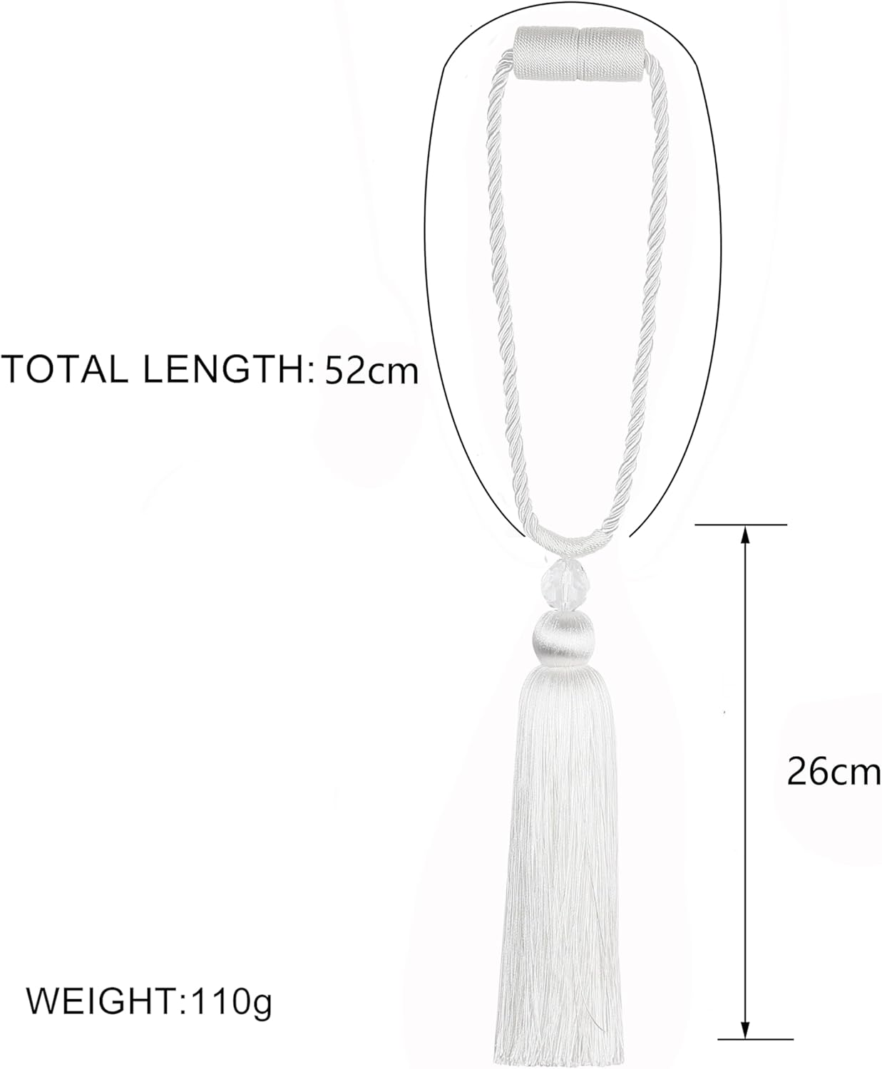 BEL AVENIR Magnetic Curtain Holdbacks with Tassels
