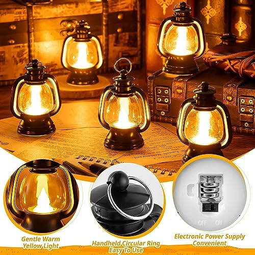 12 Pcs Halloween Mini Lantern with LED Candle