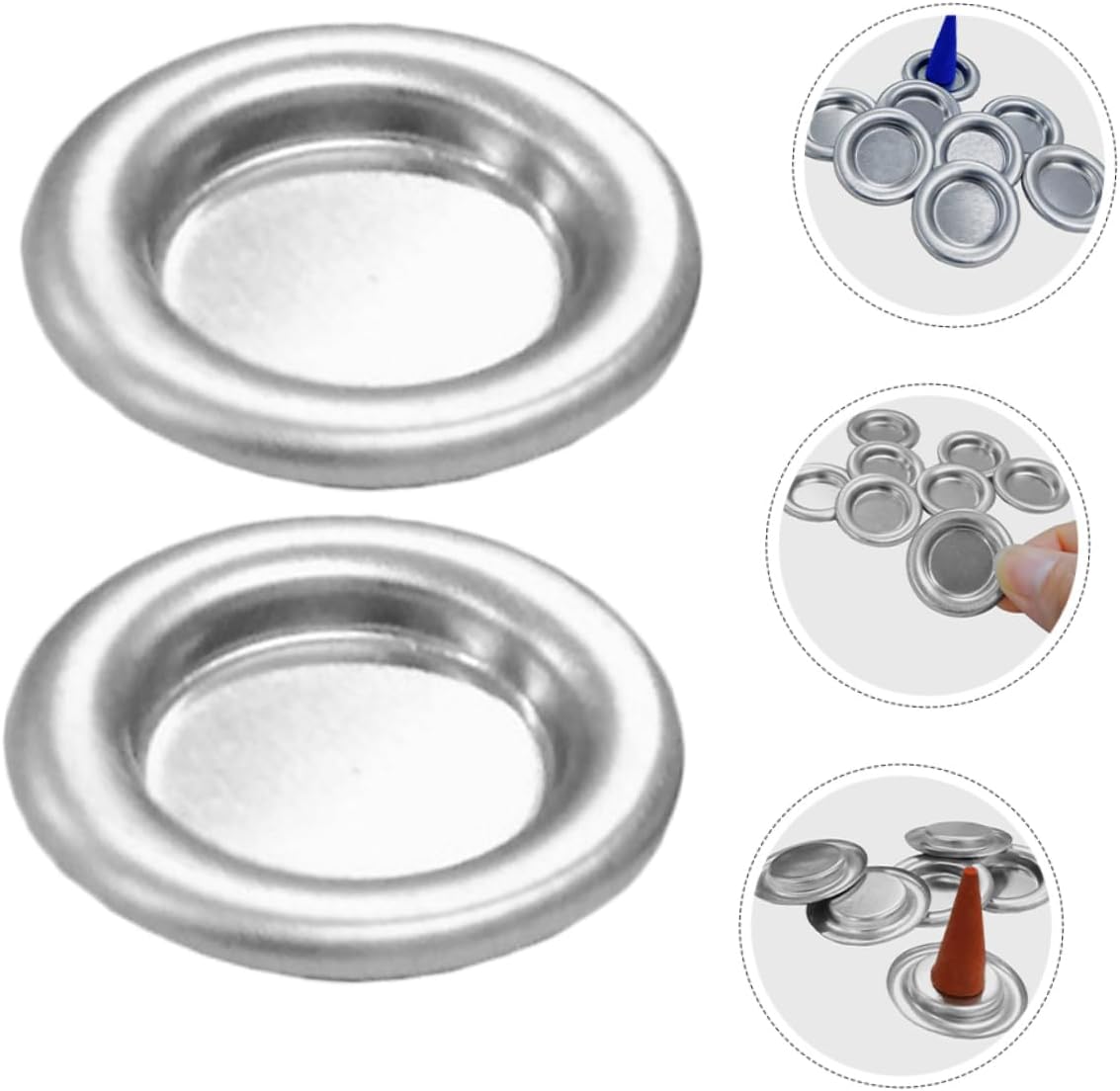 HOODANCOS 20PCS Alloy Incense Tray Candle Holder Decorative Burner Bowl