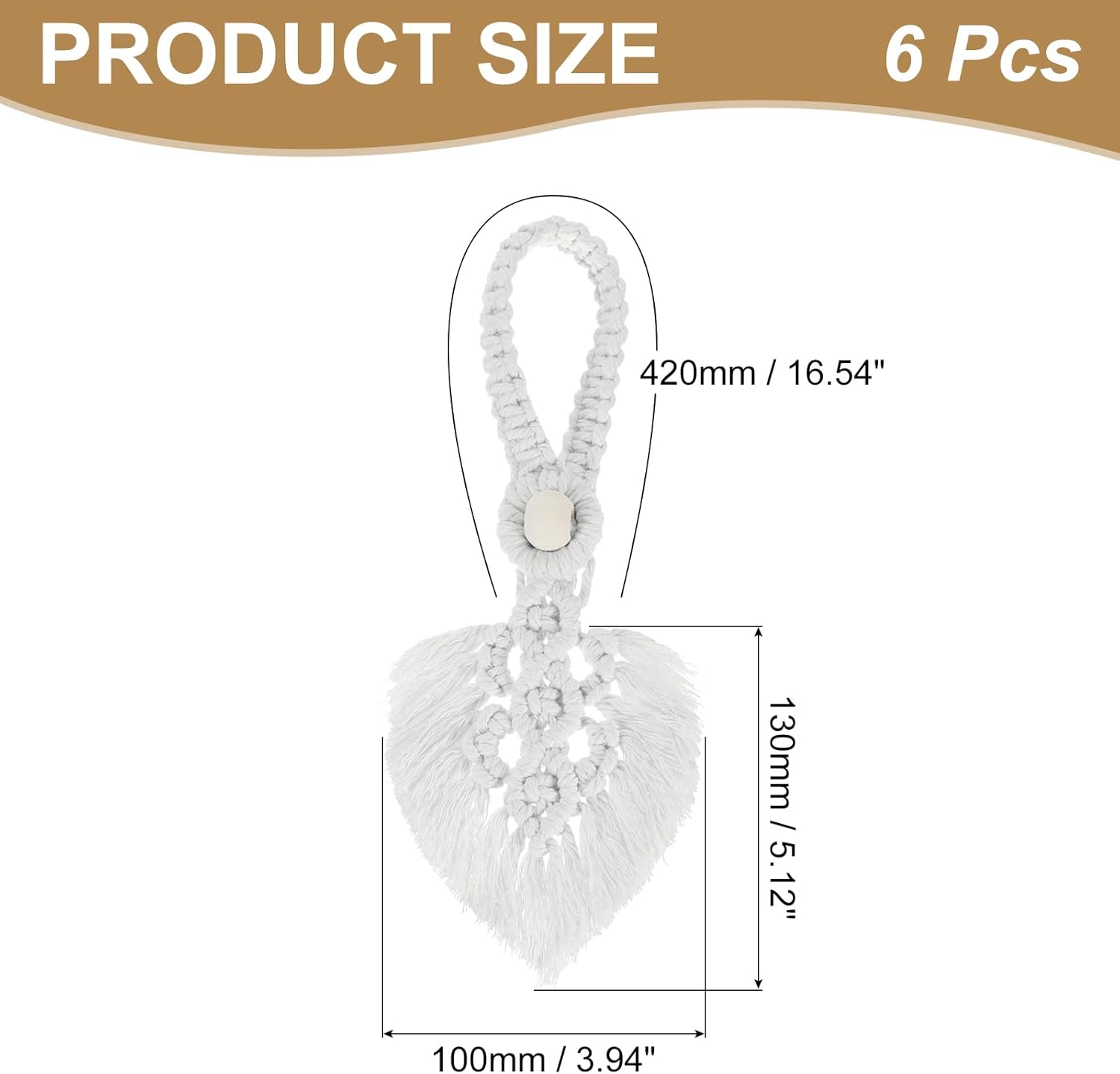 Uxcell 6 Pack Tassel Curtain Tiebacks Bohemian Leaf Design