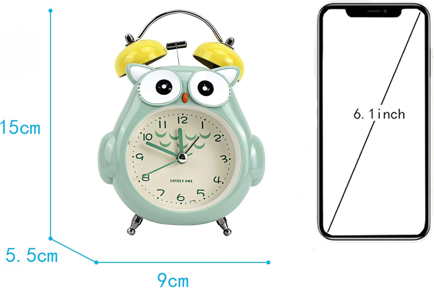 Kids Alarm Clock with Cute Cartoon Owl and Night Light