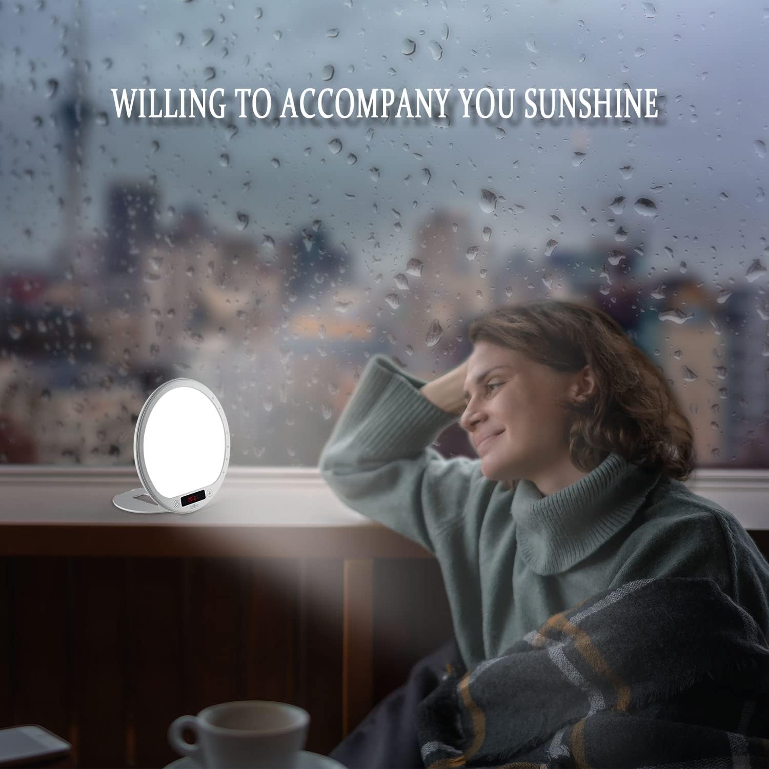 Portable Light Therapy Lamp with Sunrise Alarm and APP Control