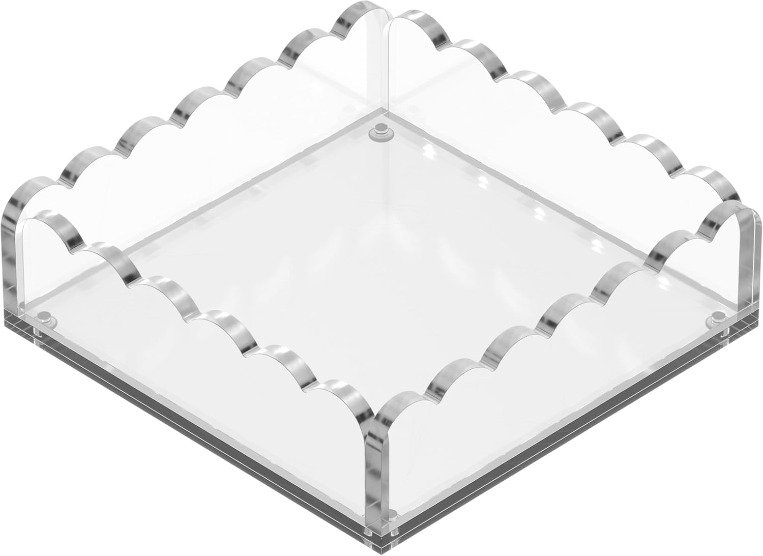 8 x 8 Scalloped Acrylic Tray with Magnetic Mat