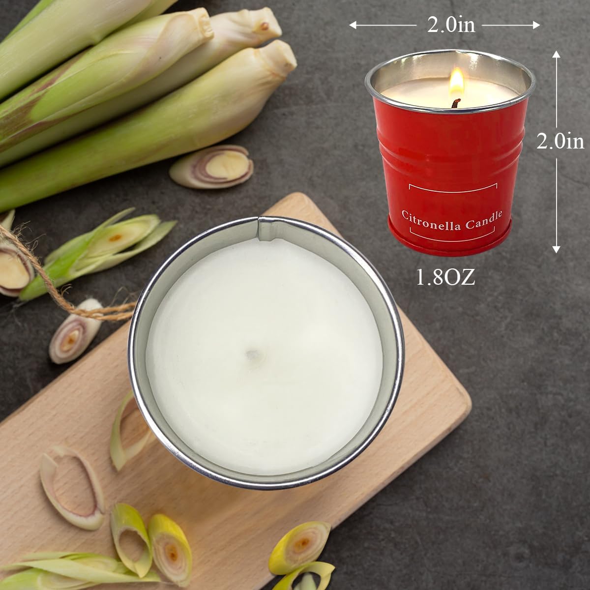 Tengyukenny Citronella Candles 9 Pack Red Outdoor