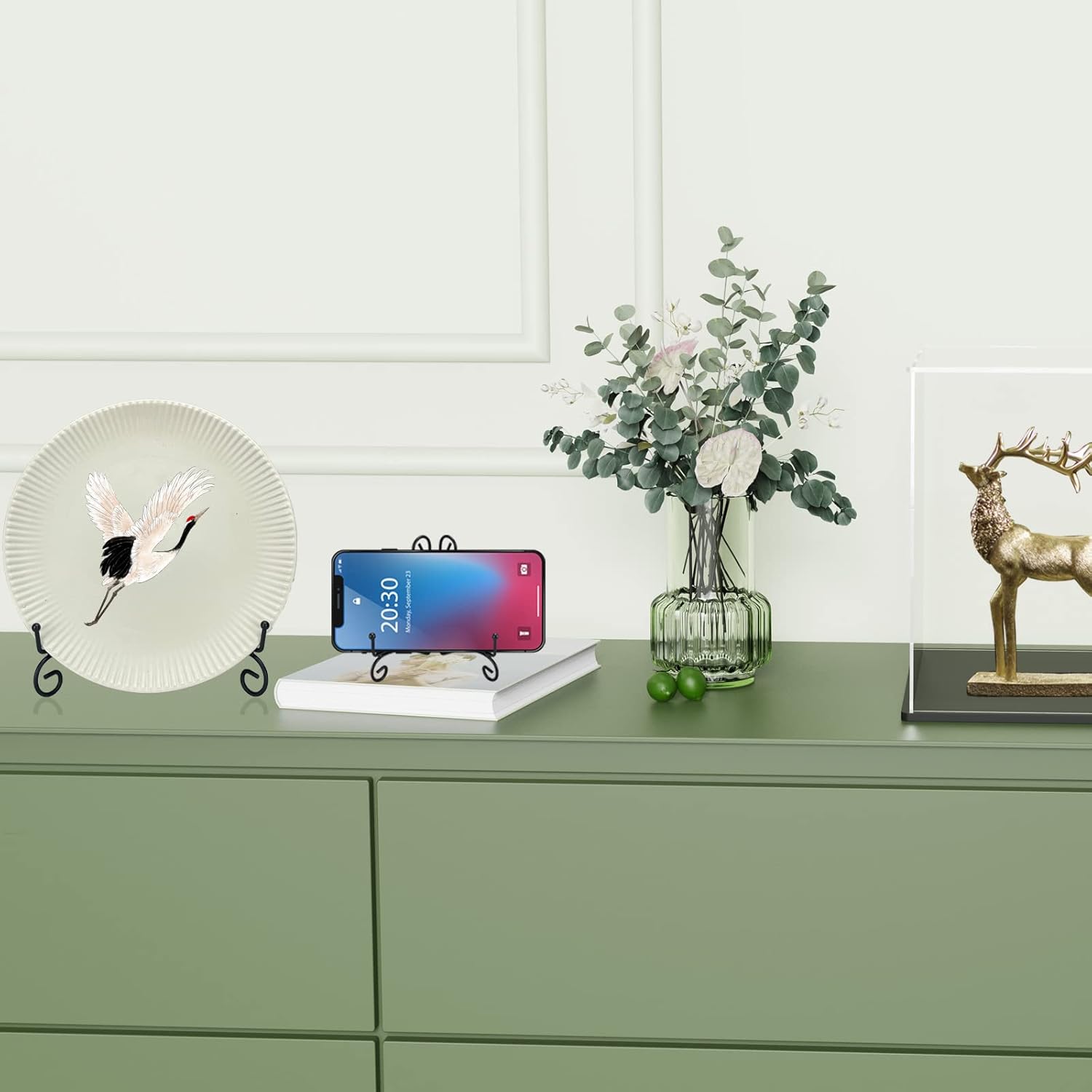 SVENJBB Black Metal Plate Stand 12 Inch Display Holder