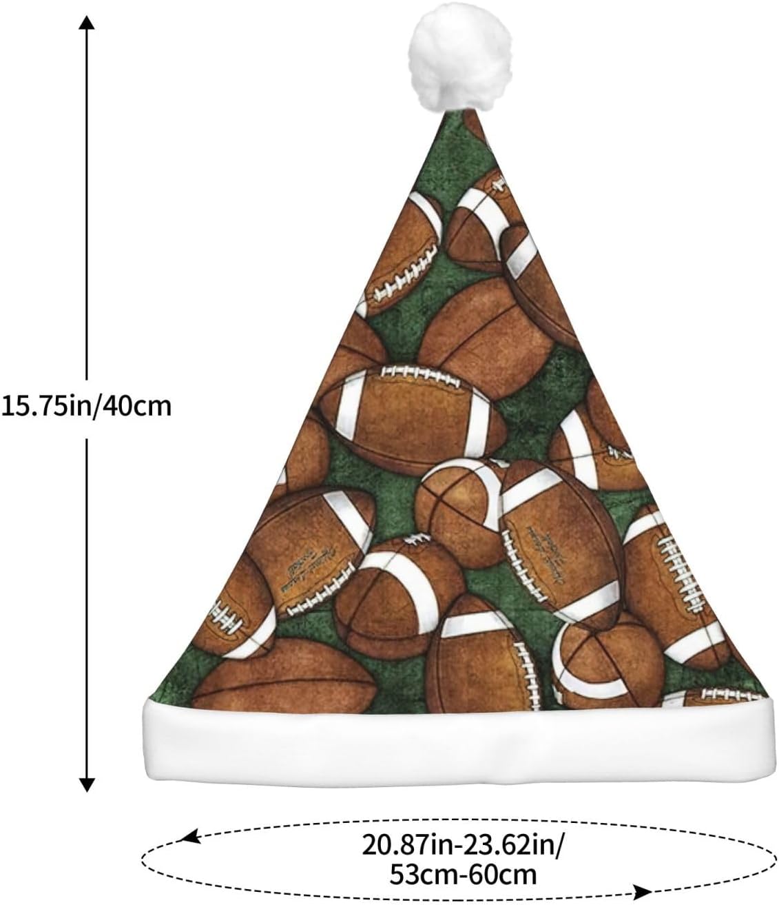 Football Green Print Christmas Hat with LED Lights