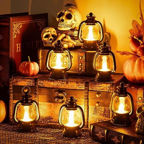 12 Pcs Halloween Mini Lantern with LED Candle