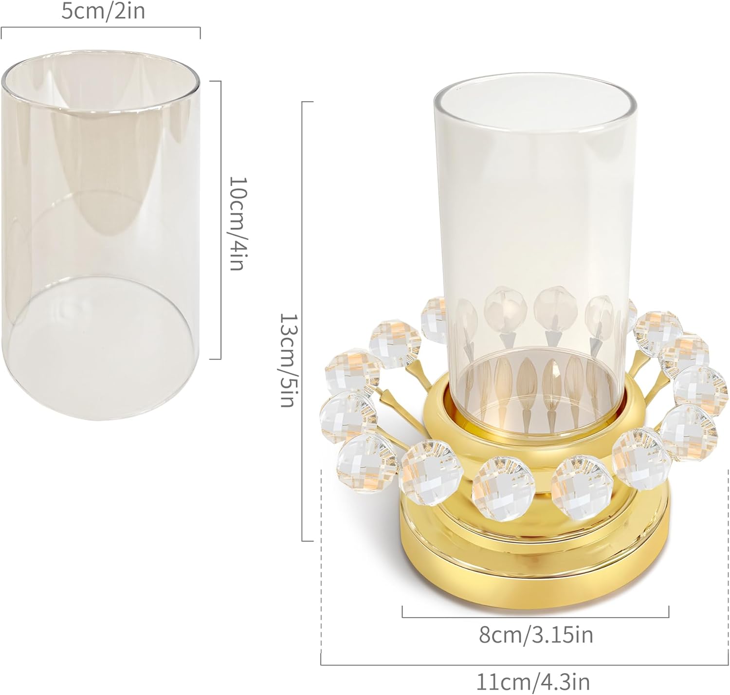 Gold Hurricane Candle Holder Elegant Centerpiece for Weddings and Parties